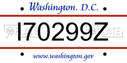 I70299Z District Of Columbia License Plate