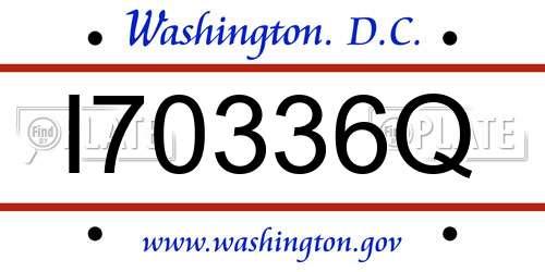I70336Q District Of Columbia License Plate