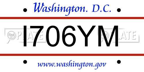 I706YM District Of Columbia License Plate