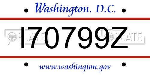 I70799Z District Of Columbia License Plate