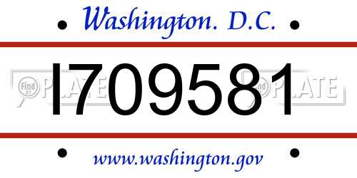I709581 District Of Columbia License Plate