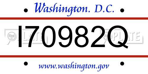 I70982Q District Of Columbia License Plate