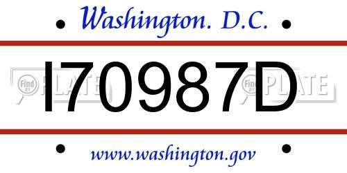 I70987D District Of Columbia License Plate