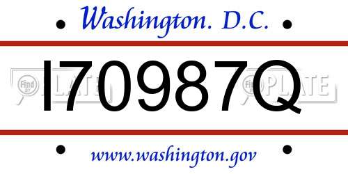 I70987Q District Of Columbia License Plate