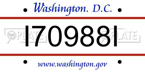 I70988I District Of Columbia License Plate