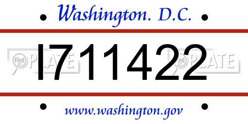 I711422 District Of Columbia License Plate