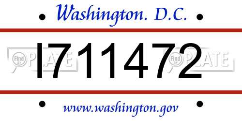 I711472 District Of Columbia License Plate