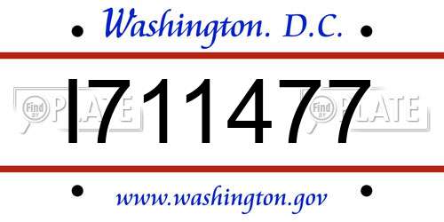 I711477 District Of Columbia License Plate