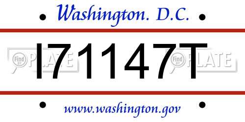 I71147T District Of Columbia License Plate