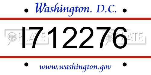 I712276 District Of Columbia License Plate