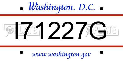 I71227G District Of Columbia License Plate