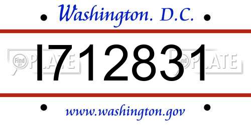 I712831 District Of Columbia License Plate