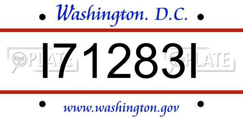 I71283I District Of Columbia License Plate