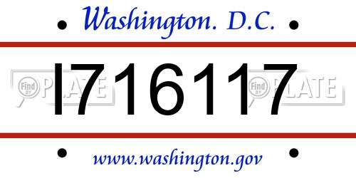 I716117 District Of Columbia License Plate