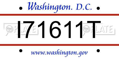 I71611T District Of Columbia License Plate