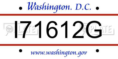 I71612G District Of Columbia License Plate