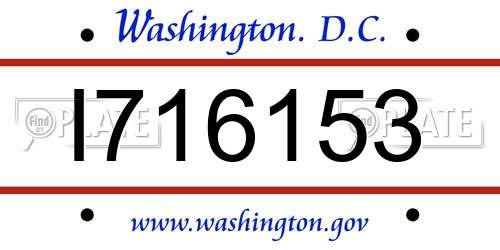 I716153 District Of Columbia License Plate