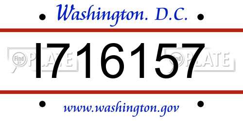 I716157 District Of Columbia License Plate
