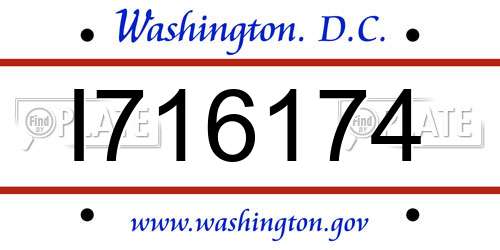 I716174 District Of Columbia License Plate