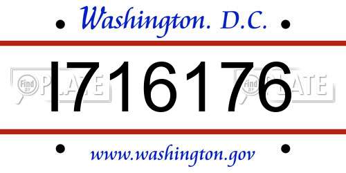I716176 District Of Columbia License Plate