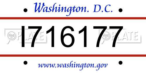 I716177 District Of Columbia License Plate