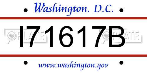 I71617B District Of Columbia License Plate