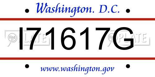 I71617G District Of Columbia License Plate