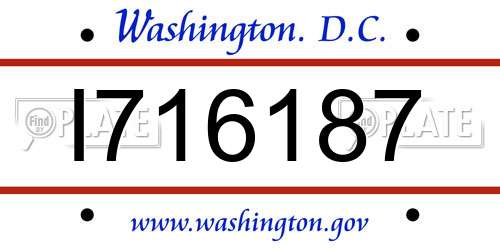 I716187 District Of Columbia License Plate