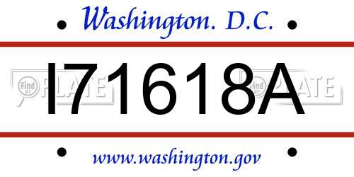 I71618A District Of Columbia License Plate