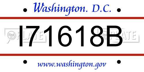 I71618B District Of Columbia License Plate