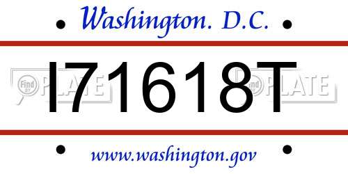 I71618T District Of Columbia License Plate