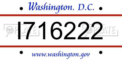 I716222 District Of Columbia License Plate