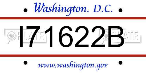 I71622B District Of Columbia License Plate