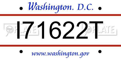 I71622T District Of Columbia License Plate