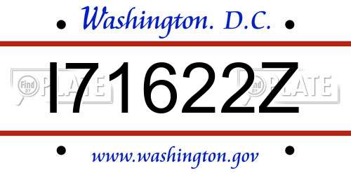 I71622Z District Of Columbia License Plate