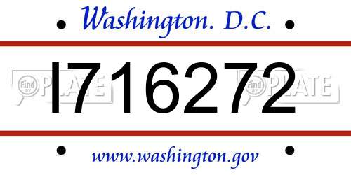 I716272 District Of Columbia License Plate