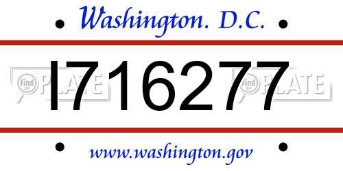 I716277 District Of Columbia License Plate