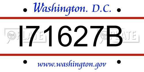I71627B District Of Columbia License Plate