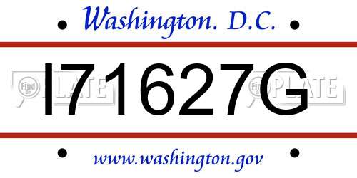 I71627G District Of Columbia License Plate