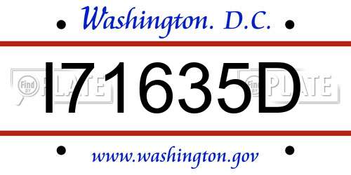 I71635D District Of Columbia License Plate