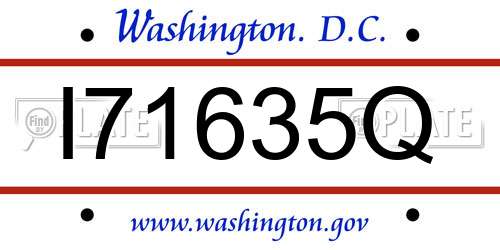 I71635Q District Of Columbia License Plate