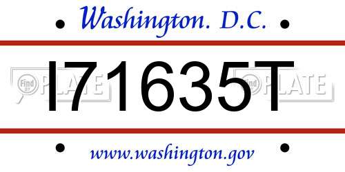 I71635T District Of Columbia License Plate
