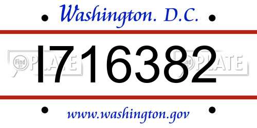 I716382 District Of Columbia License Plate