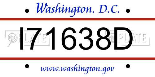 I71638D District Of Columbia License Plate