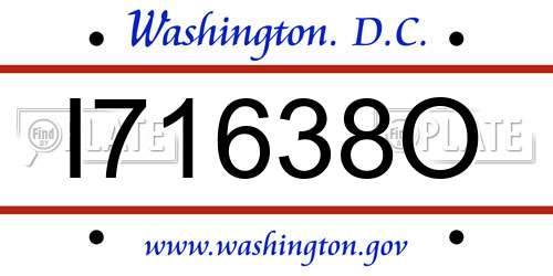 I71638O District Of Columbia License Plate