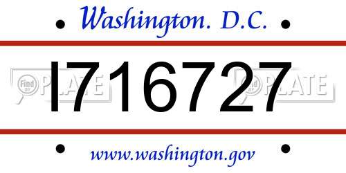 I716727 District Of Columbia License Plate