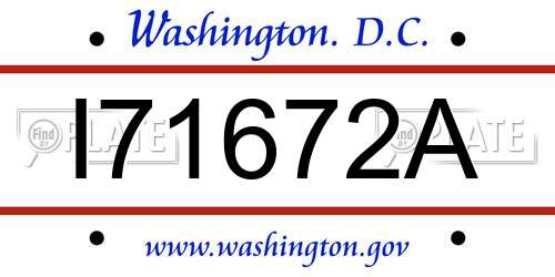I71672A District Of Columbia License Plate