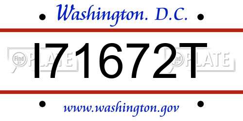 I71672T District Of Columbia License Plate