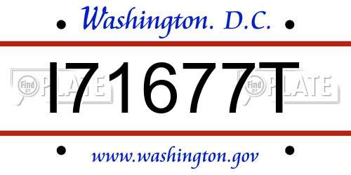 I71677T District Of Columbia License Plate