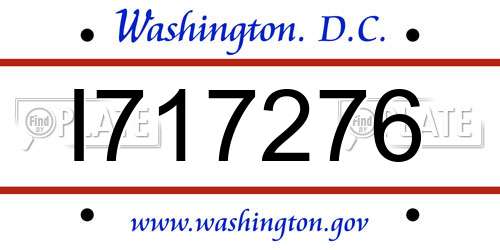 I717276 District Of Columbia License Plate